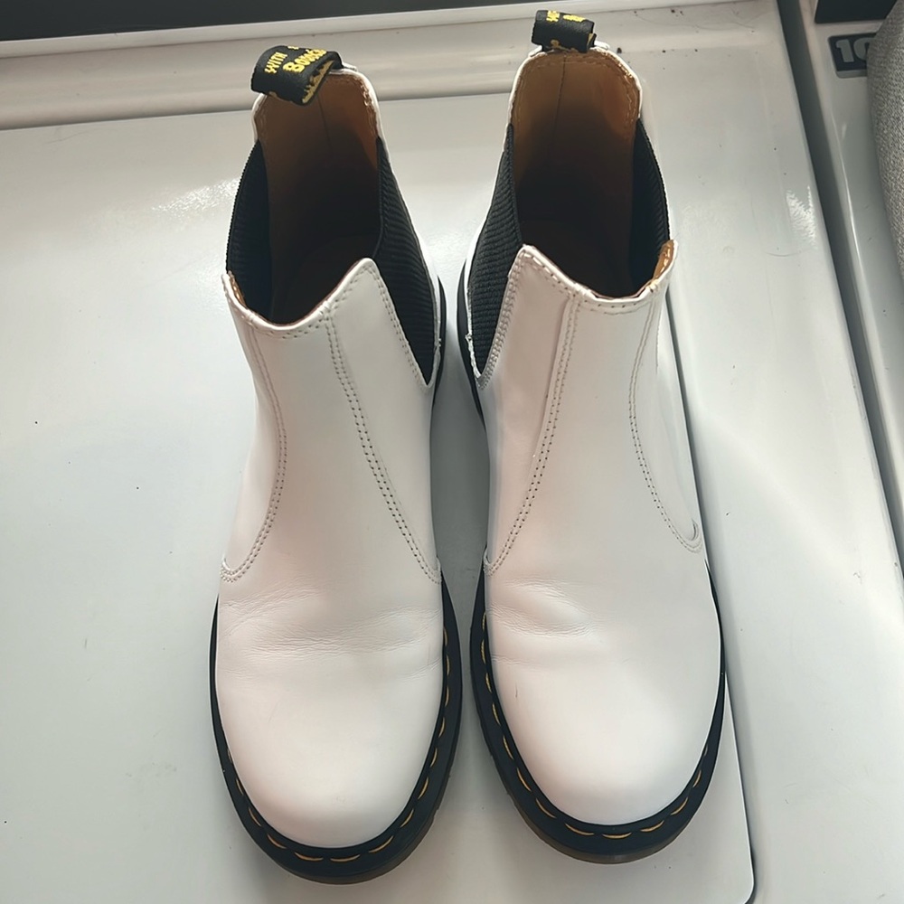 Dr. Martens 2976 boots white and black. Gently worn
